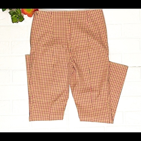Anthropologie Essential Slim Plaid Stretch Pants - Picture 2 of 7